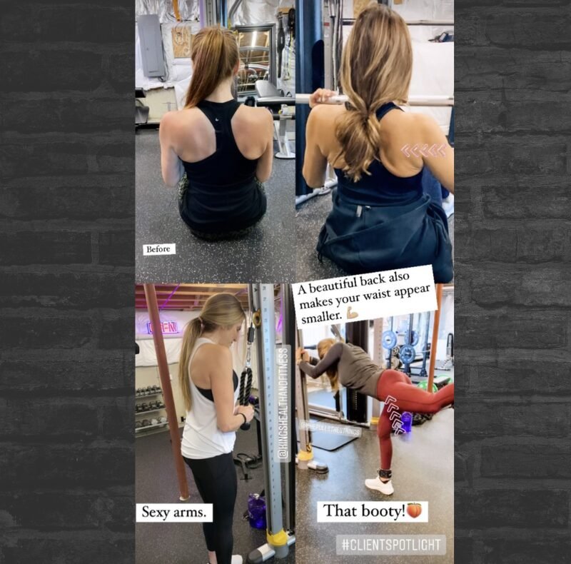 Woman's strength and weight loss before and after