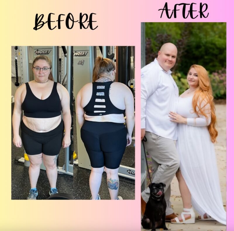 Wedding before and after weight loss